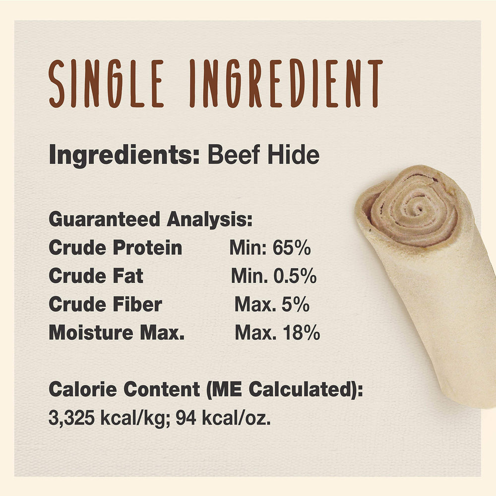 Cadet rouleaux peau de boeuf sans additifs, pureté naturelle pour récompenser sans culpabilité.