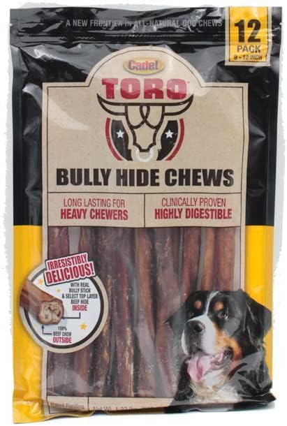 Cadet Toro Bully Hide Chews: emballage pratique pour récompenser en douceur
