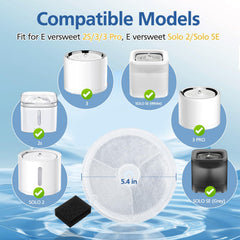 Caehomly Filtre Unite 3.0 pour fontaine Eversweet Solo SE, capture cheveux et peluches.