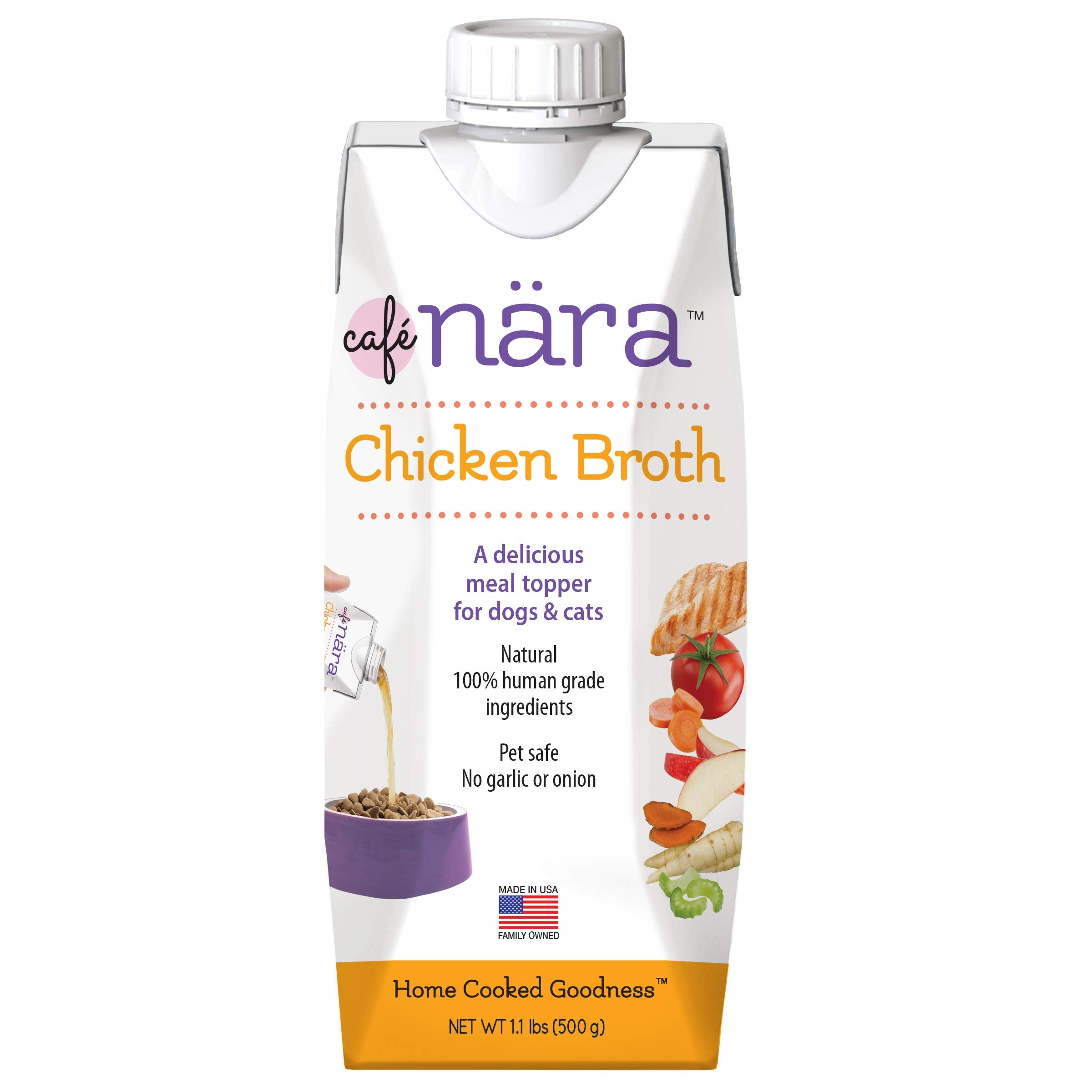 Cafe Nara Bouillon Poulet – versement sur nourriture et enrichissement des repas chien et chat