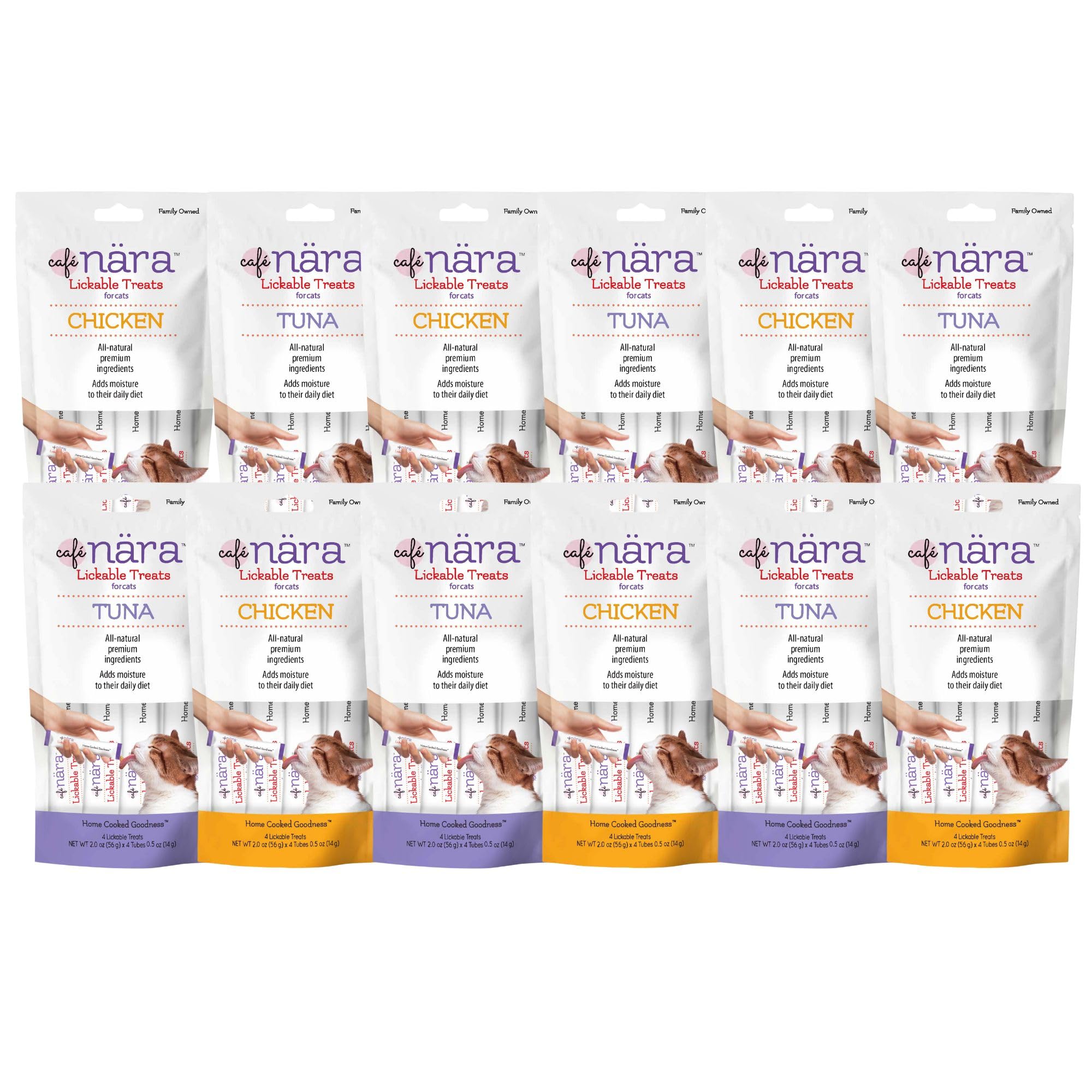 Friandise Café Nara au thon en tube pour chat, hydratante et savoureuse.