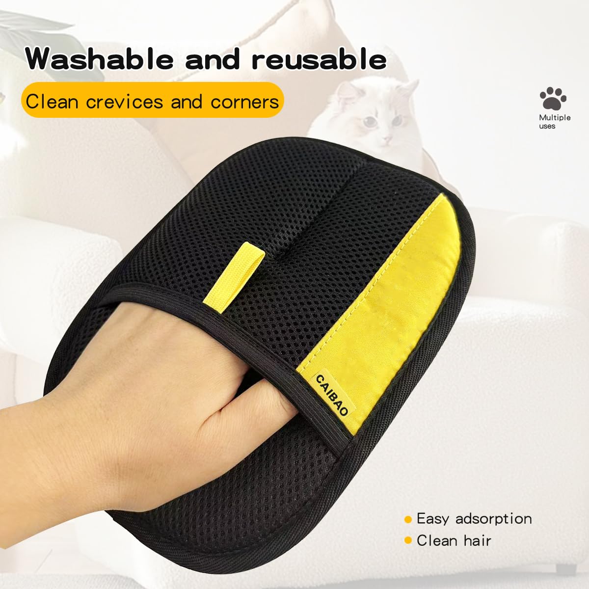 Gants CAIBAO lavables et réutilisables pour l’entretien durable.