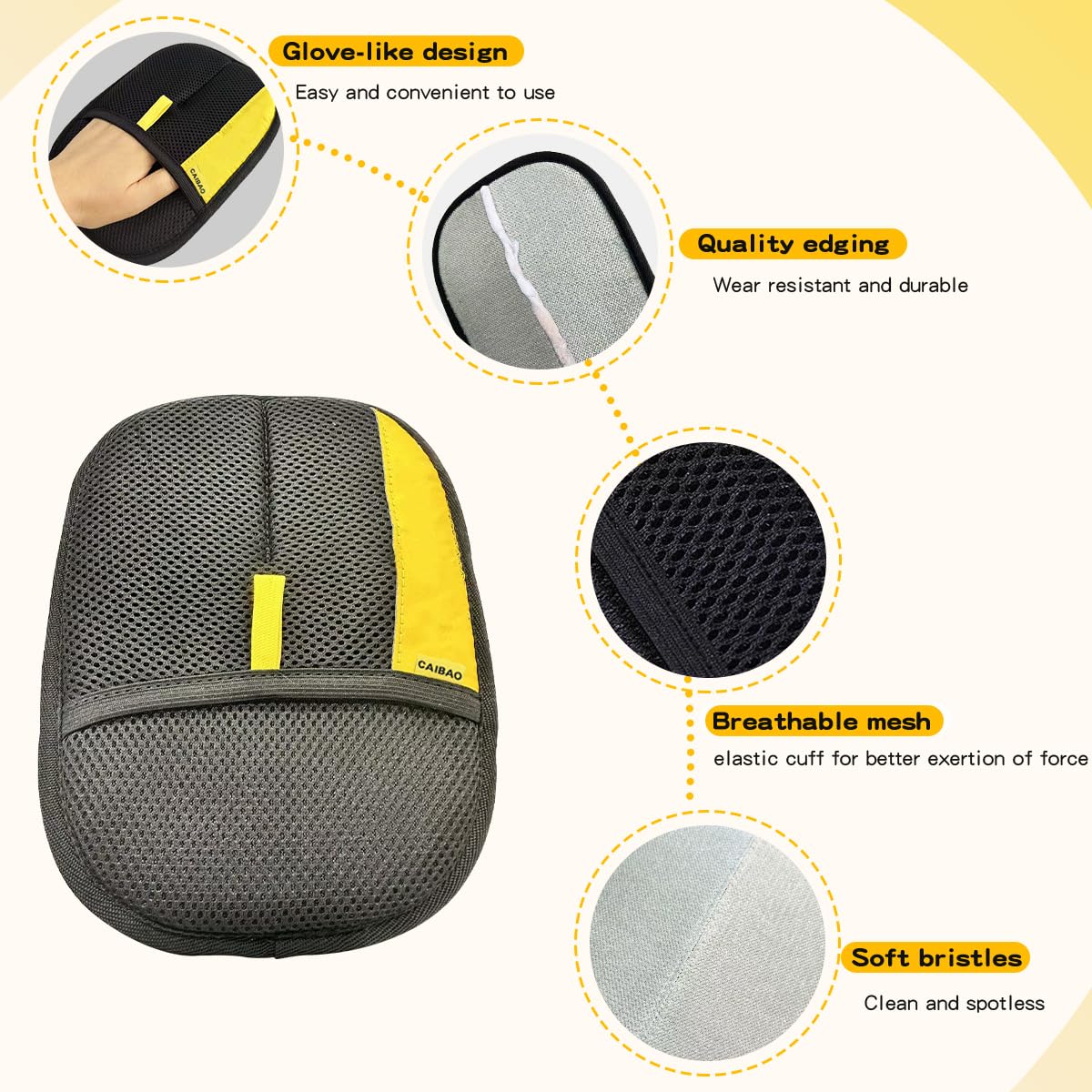 CAIBAO gants-poils-tissus-maison facilite l’entretien des textiles au quotidien
