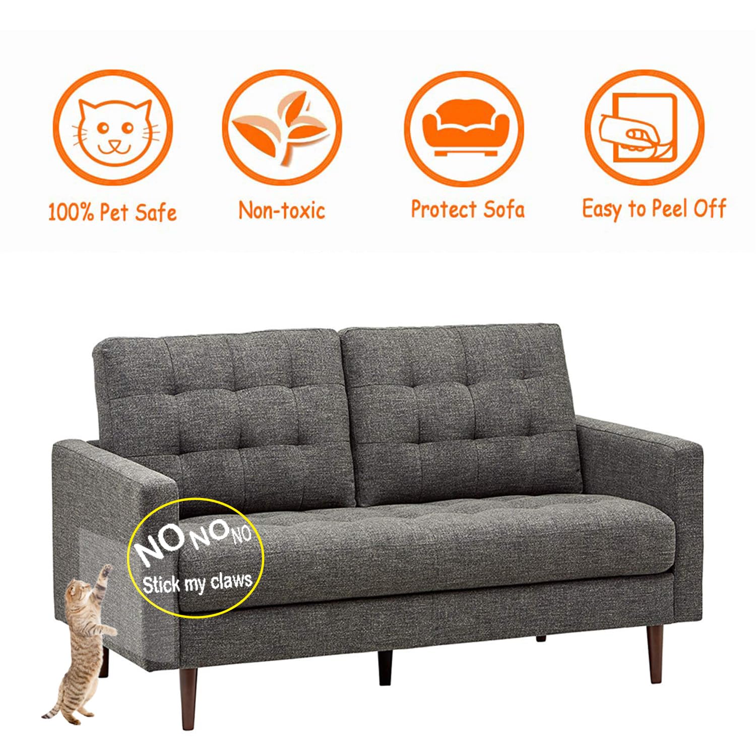 Caillenifdc bande-deterrente-chat invisible sur cuir évite les rayures