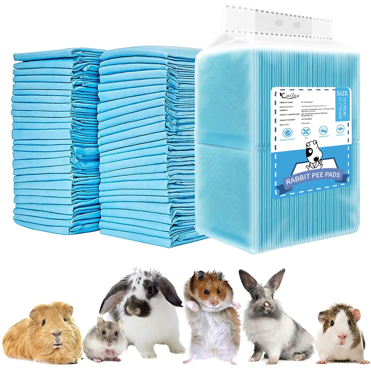 Tapis-pipi lapin CAILOS, absorption rapide pour l'entraînement.