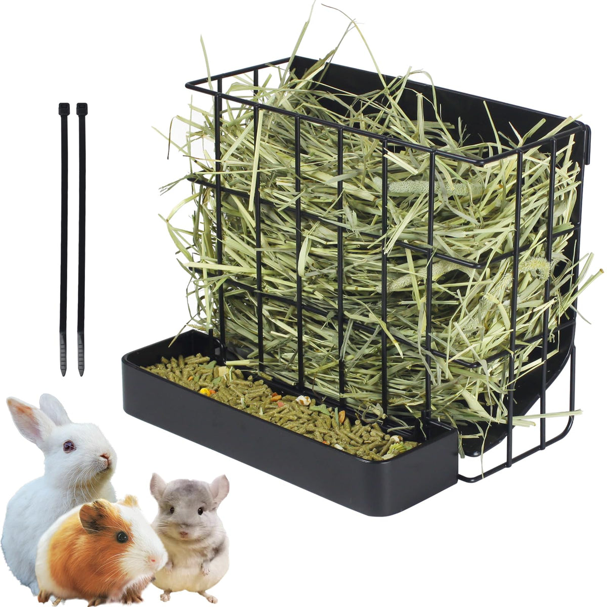 CAIQINLI porte-foin lapin crochet mural, alimentation pratique et gain d'espace.