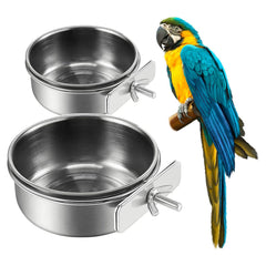 Bols CAIYUANYUAN-SHENXUEJIAO visibles de face pour une alimentation propre en cage.