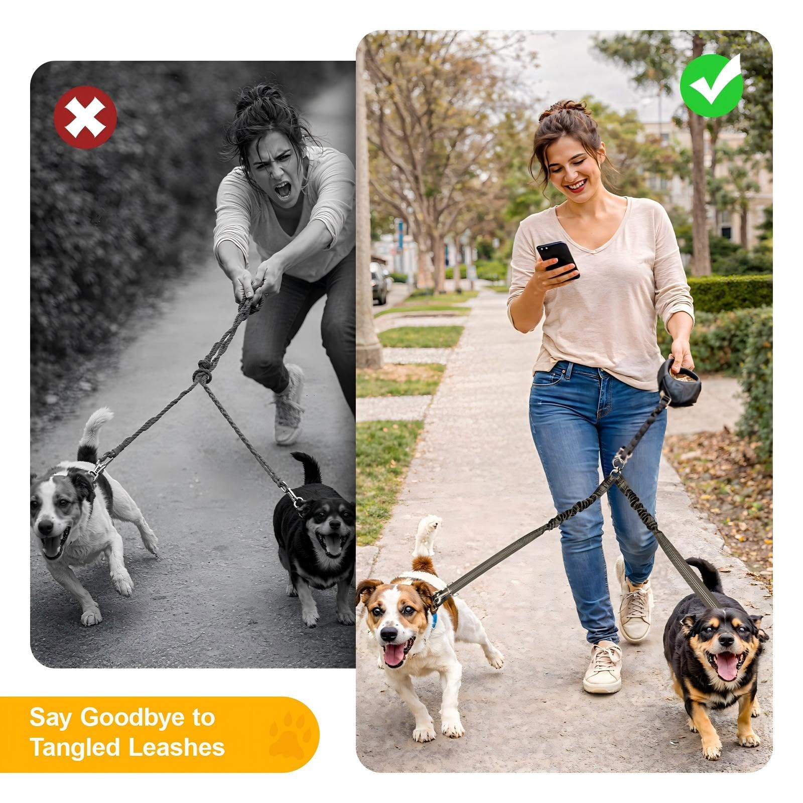 Caldzur longueur réglable indépendamment s'adapte à petits et grands chiens.