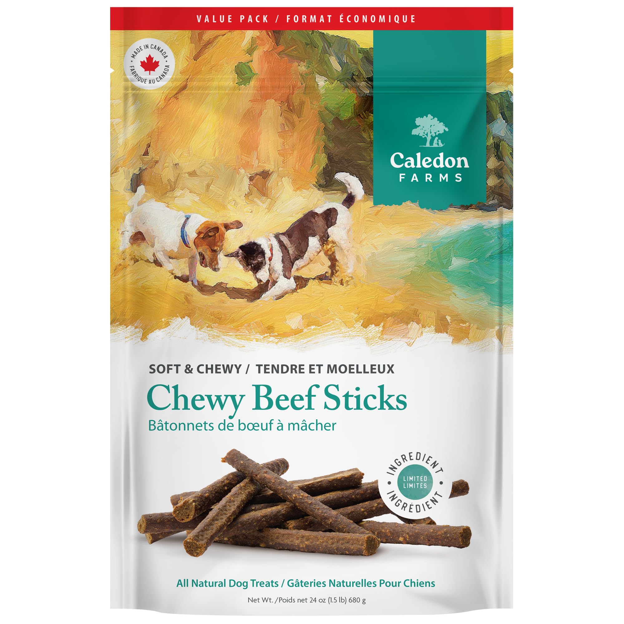 Friandise Caledon Farms batonnet boeuf douceur pour chien
