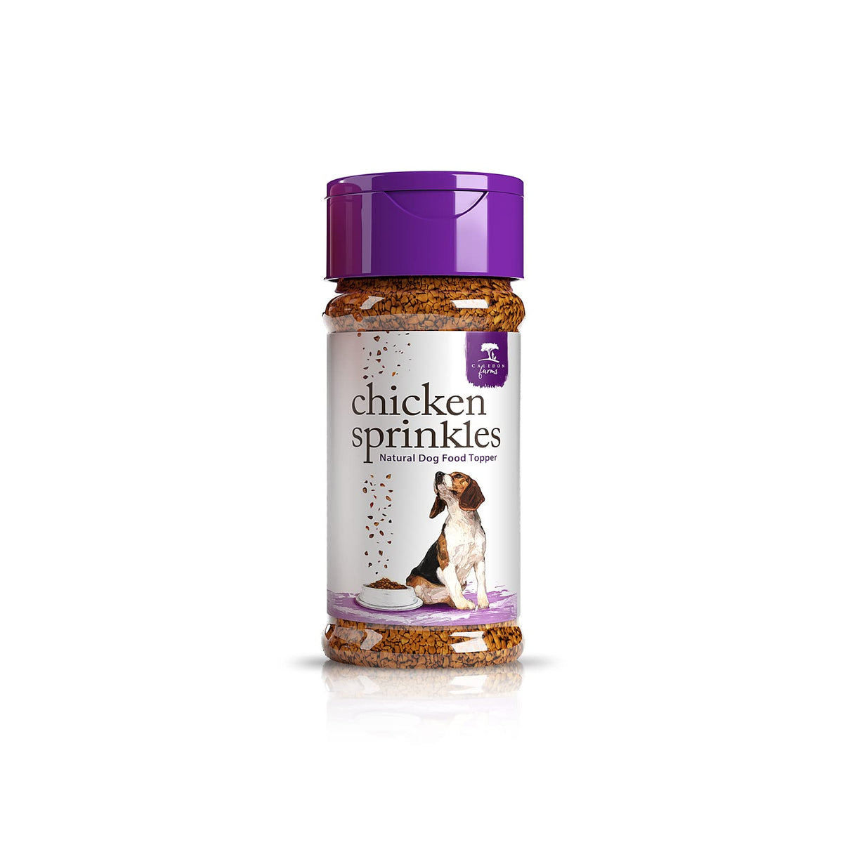 Caledon Farms garniture-poulet chien emballage 120 g, pratique à saupoudrer.