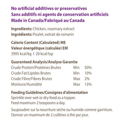Caledon Farms garniture-poulet chien texture-croustillante ajoutant du peps.