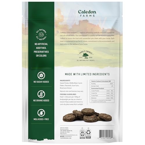 Caledon Farms Harvest Biscuits avec fibres élevées pour une digestion saine du cheval