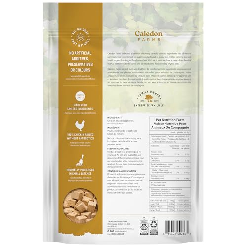 Caledon Farms Morceaux poulet texture fine, appétit assuré.