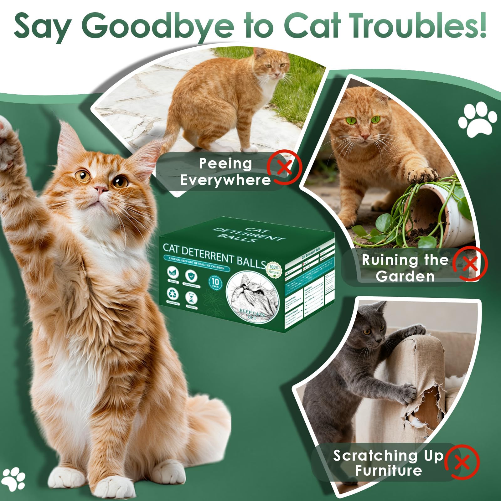 Callmynm balles jardin menthe, réduisent les visites indésirables des chats.