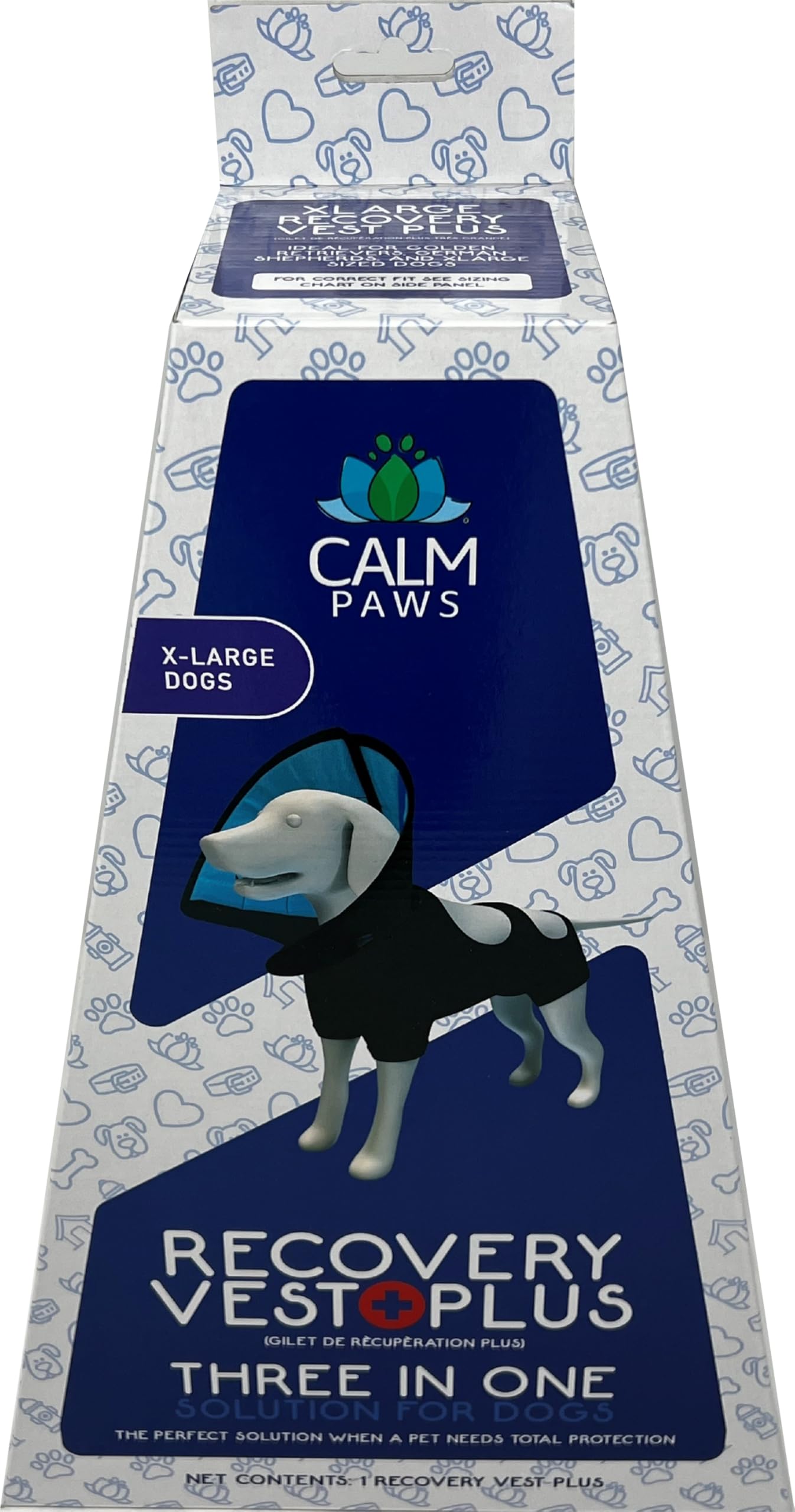 Calm Paws Collier détachable sur gilet, alimentation sans retirer l’ensemble