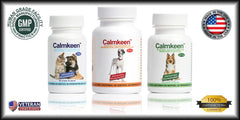 Capsules Calmkeen 75 mg, dosage adapté pour chiens et chats jusqu’à 22 lb.