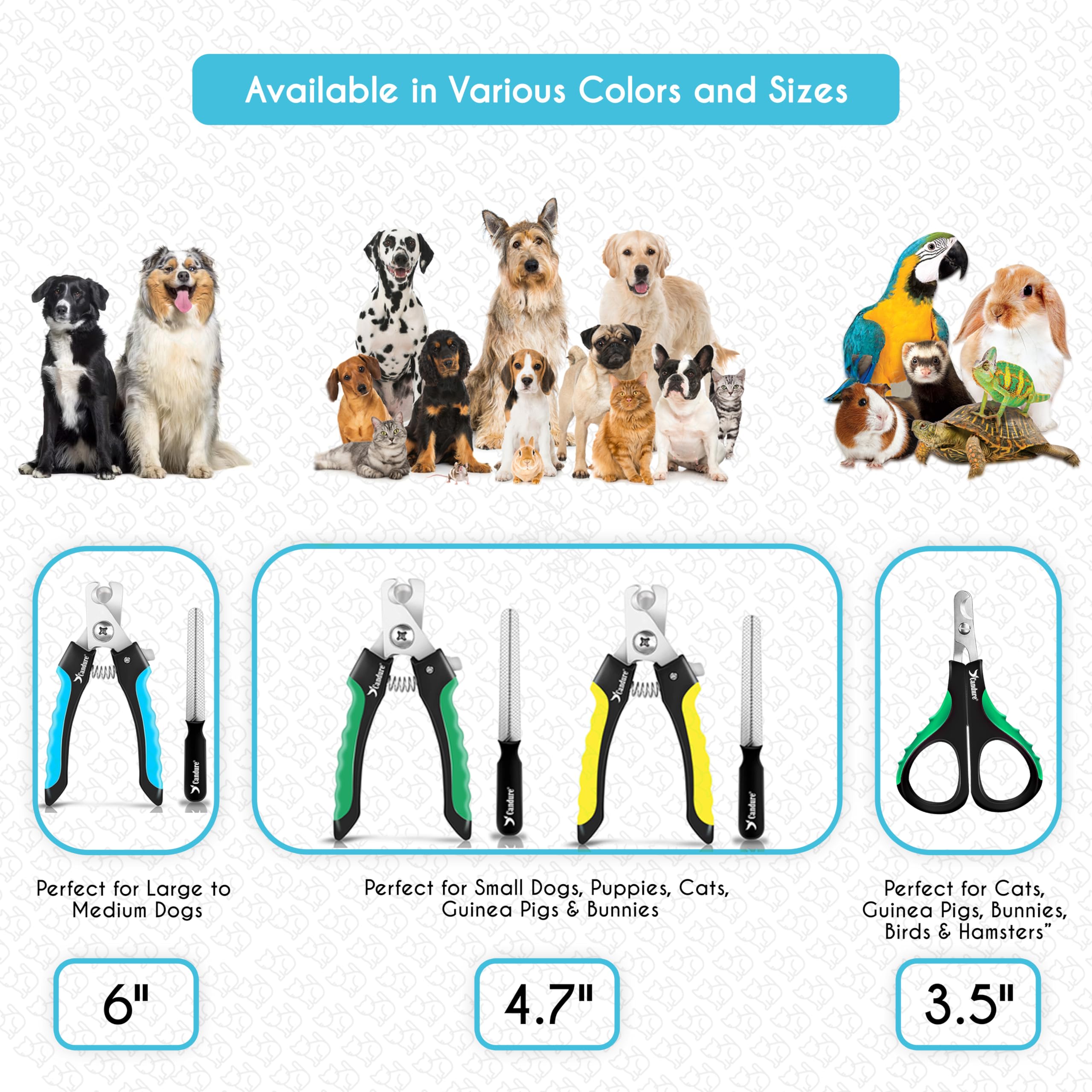 Candure coupe-ongles durable et abordable, idéal pour plusieurs petits animaux.