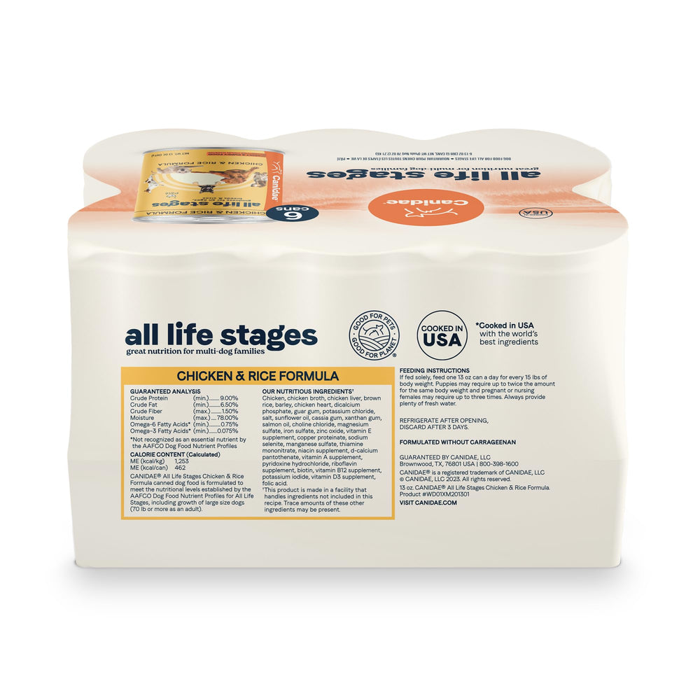 CANIDAE All Life Stages sans maïs ble et soja, recette adaptée à l'alimentation sensible.