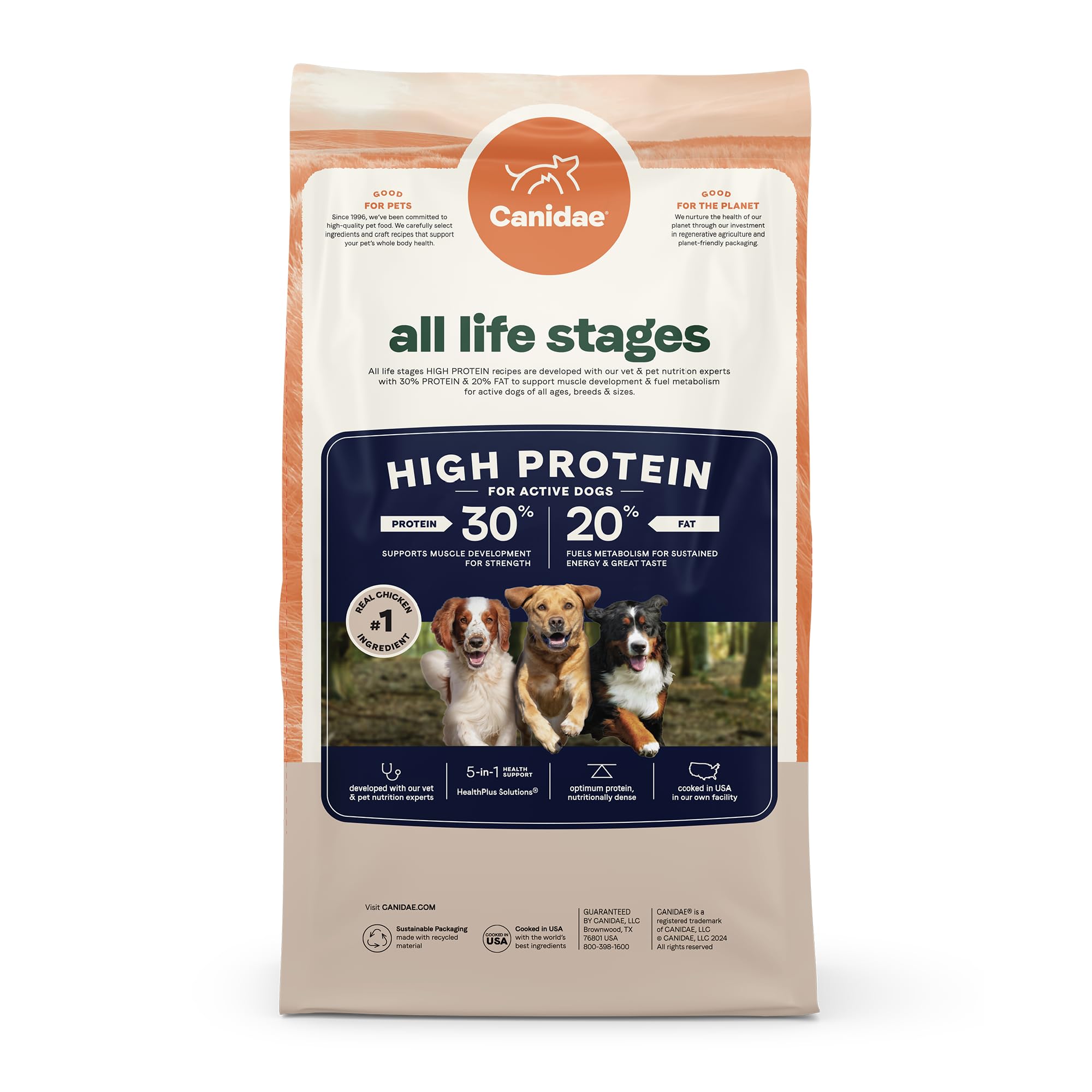 Utilisation quotidienne facile pour chiens actifs avec Canidae All Life Stages
