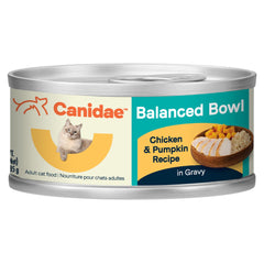 CANIDAE Balanced Bowl - poulet et courge en sauce, repas humide nourrissant pour chat adulte.