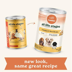CANIDAE nourriture humide poulet et riz avec bouillon, appétence et hydratation.
