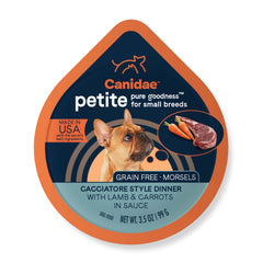 CANIDAE Pure Petite: pot agneau-carottes en sauce, repas savoureux pour petits chiens.