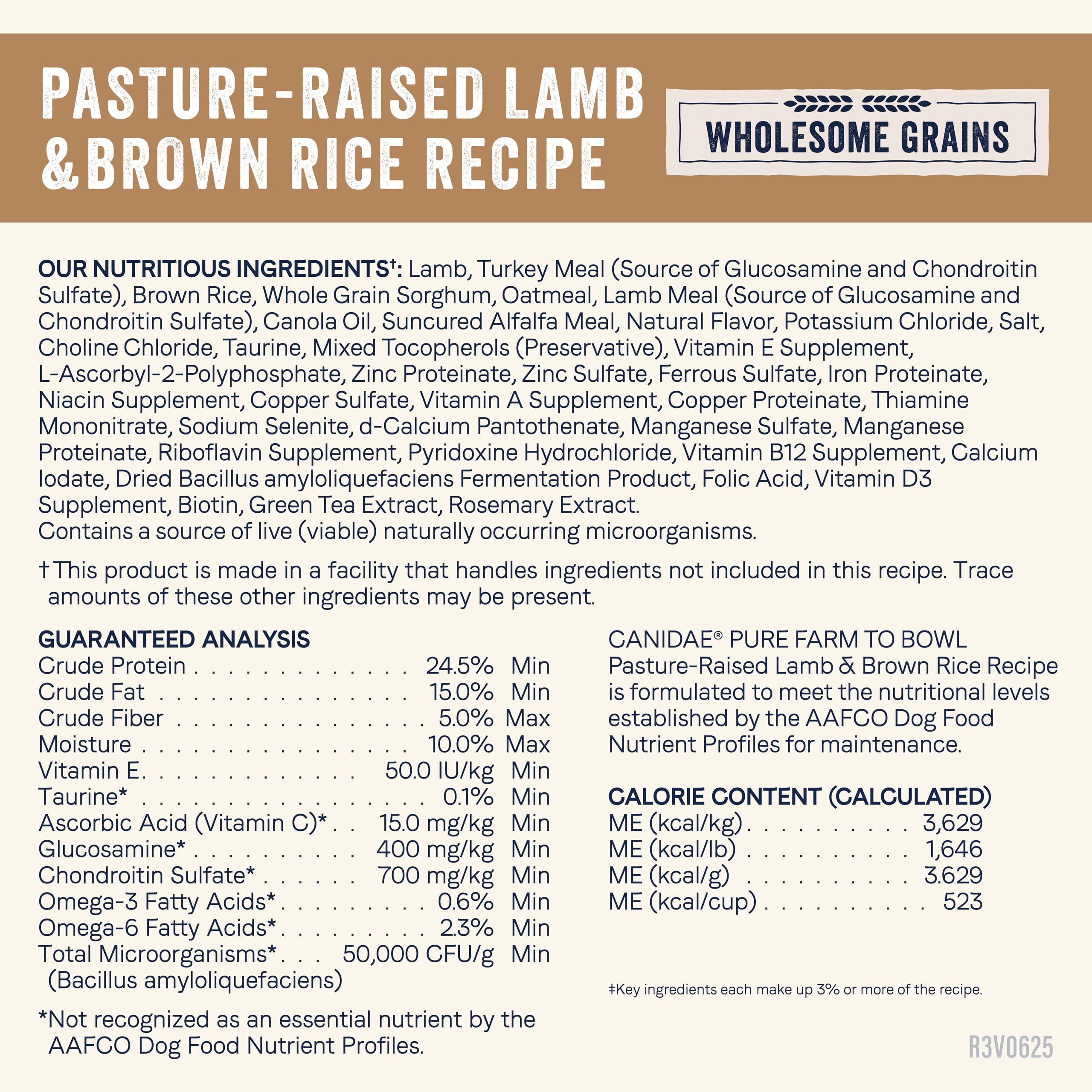 Canidae Pure texture et goût riches grâce au riz brun.