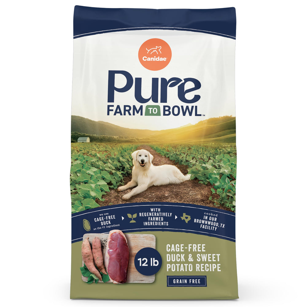 CANIDAE Pure Farm to Bowl canard sans cage, croquettes adaptées à un chien actif