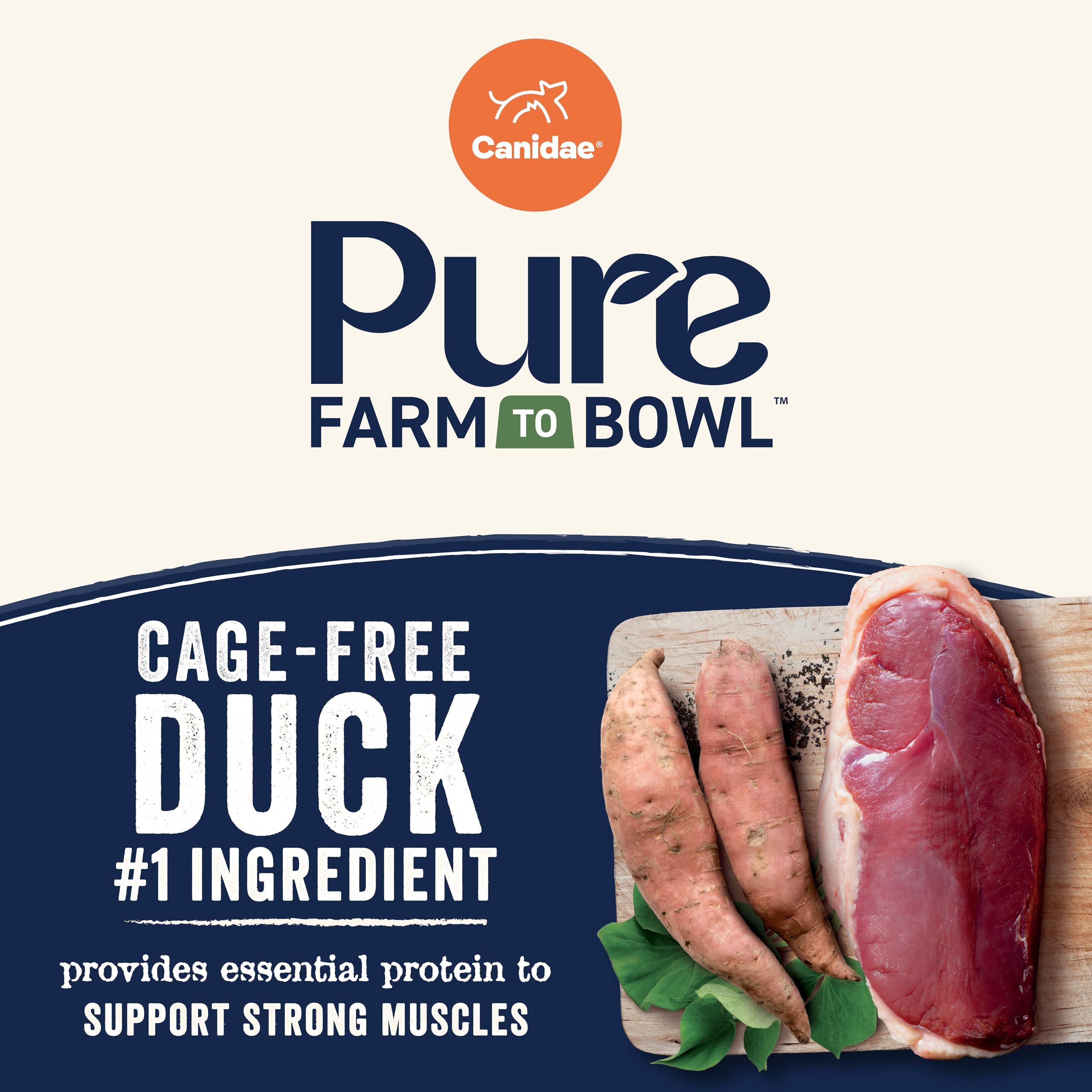 CANIDAE Pure Farm to Bowl protéines de canard, soutien potentiel pour la masse musculaire