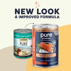 CANIDAE PURE Étiquette affichant ingrédients limités, solution simple pour chiens sensibles.