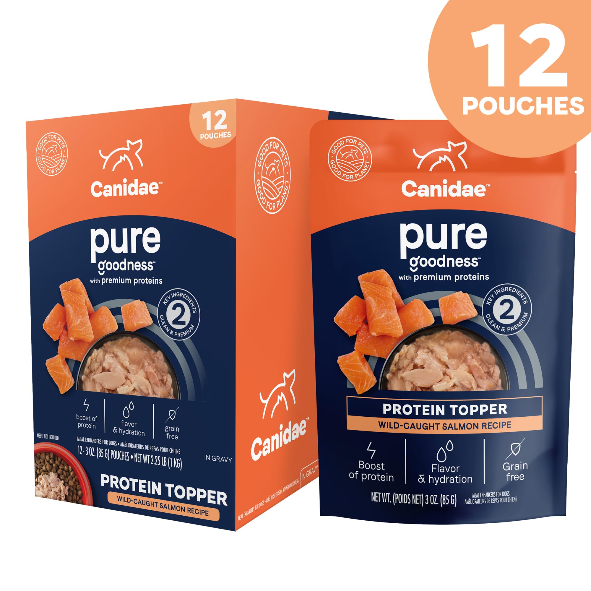 Canidae Pure Protein Topper, booster de proteines pour chien et repas savoureux.