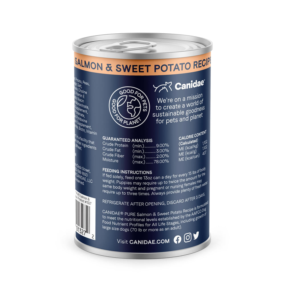 CANIDAE PURE Sans céréales, option légère pour repas quotidiens.
