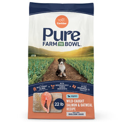 CANIDAE Pure Saumon et Avoine — sac 22 lb, favorise croissance et peau saine.