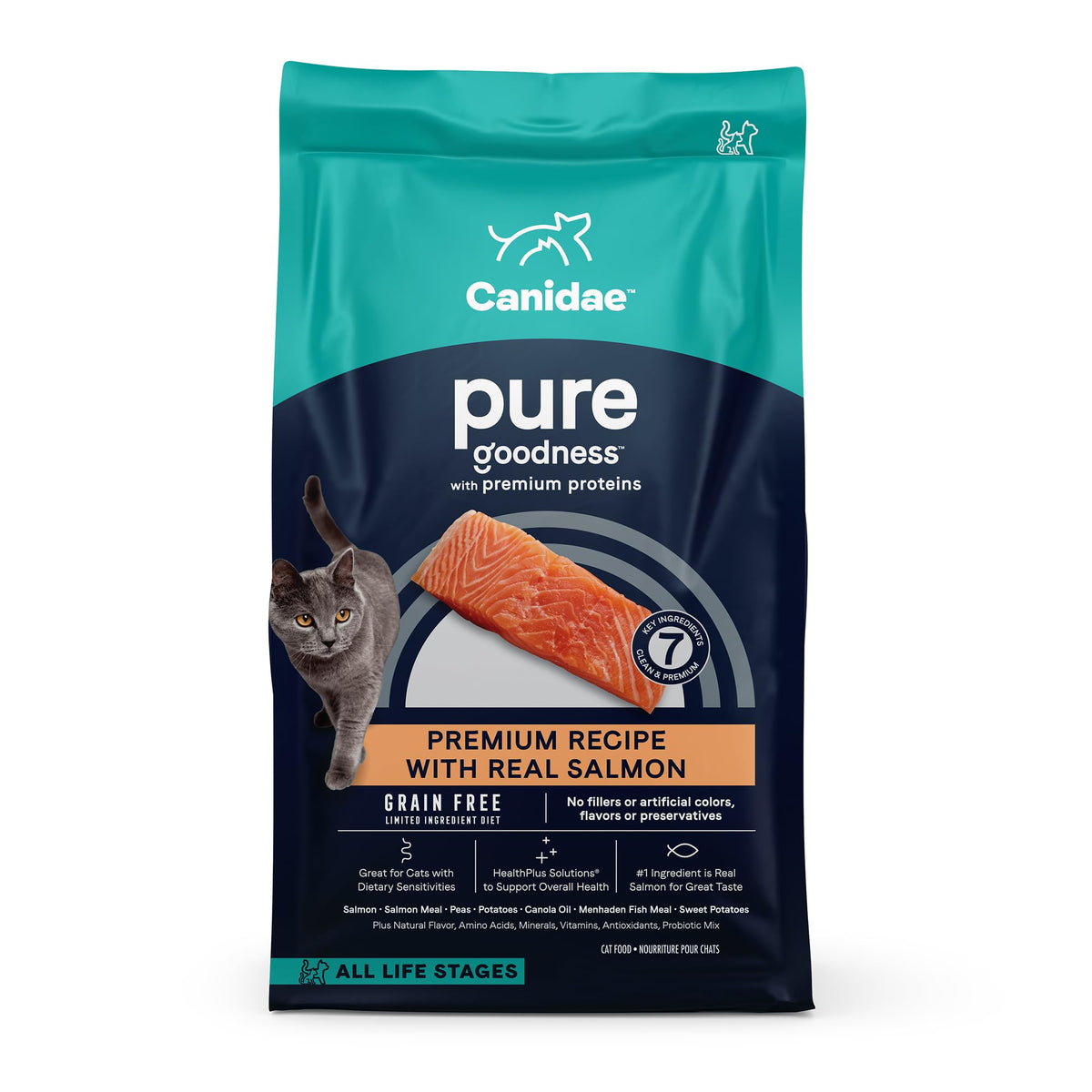 CANIDAE PURE saumon chat sac 10 lb : repas pratique et appétent pour votre chat