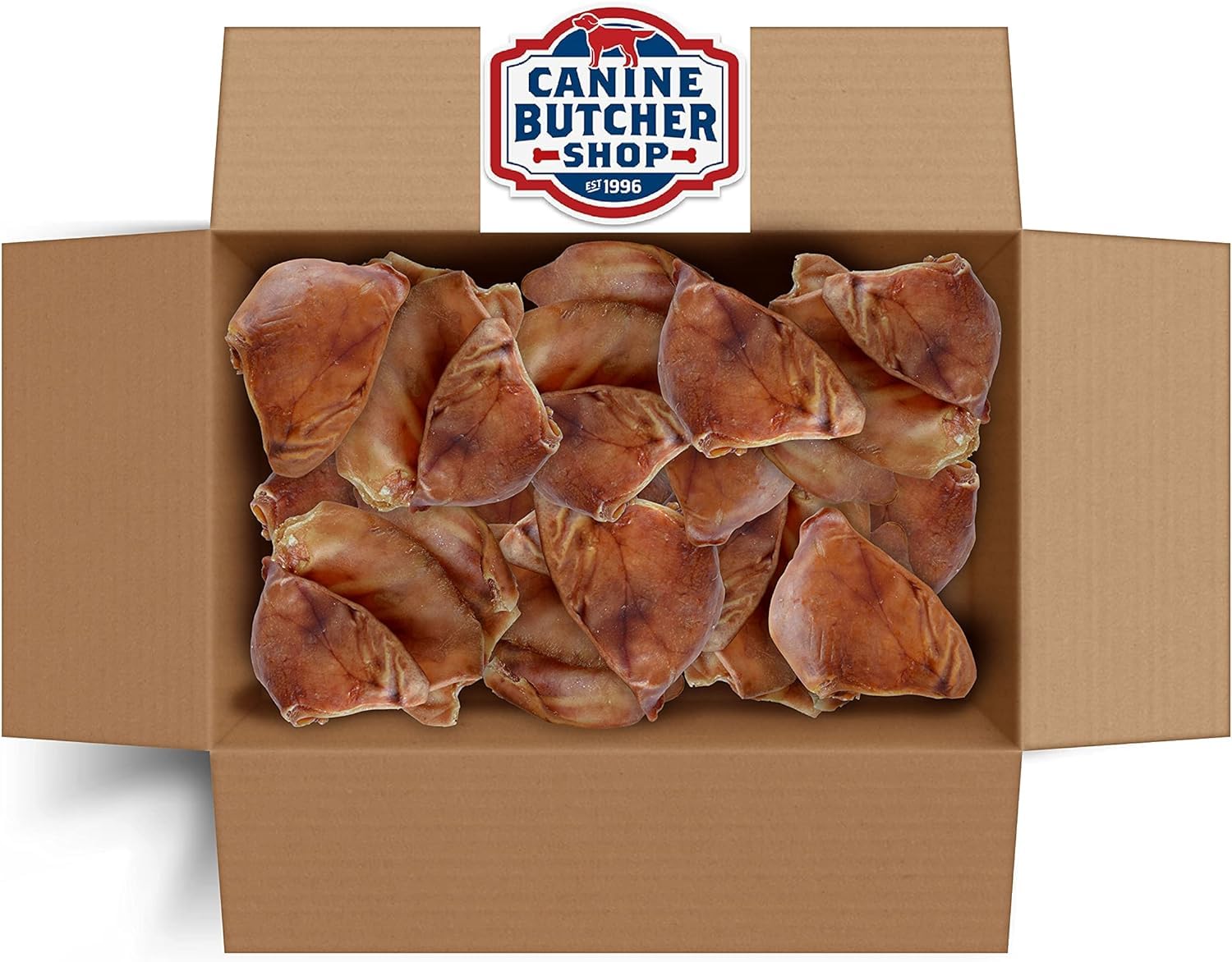 Canine Butcher Shop Oreilles de porc, pack de 30 pour un usage durable.