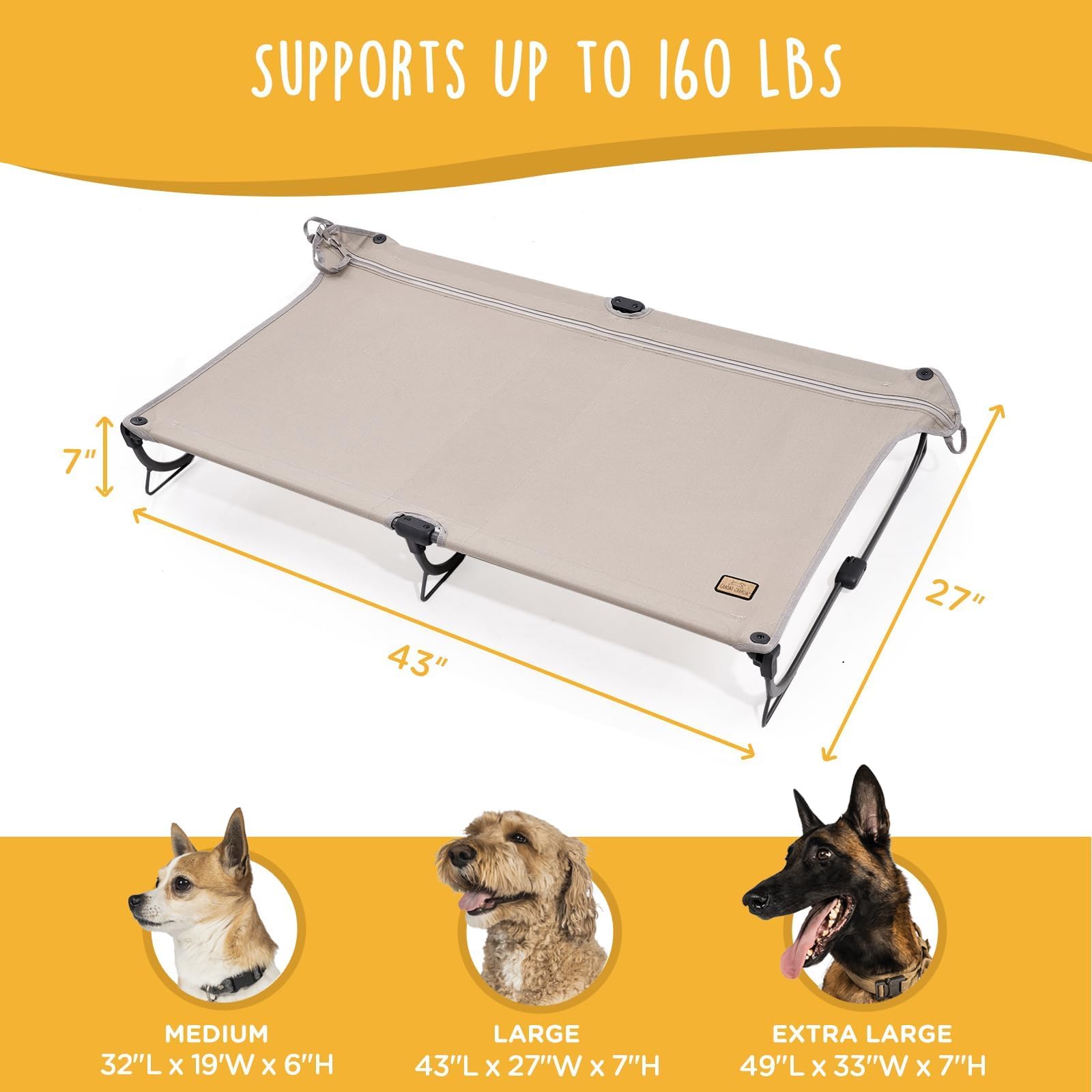 CANINE CANYON Daisy Cot rangement compact après utilisation.