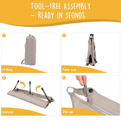 CANINE CANYON Daisy Cot surélevé pour stabilité et confort en extérieur.
