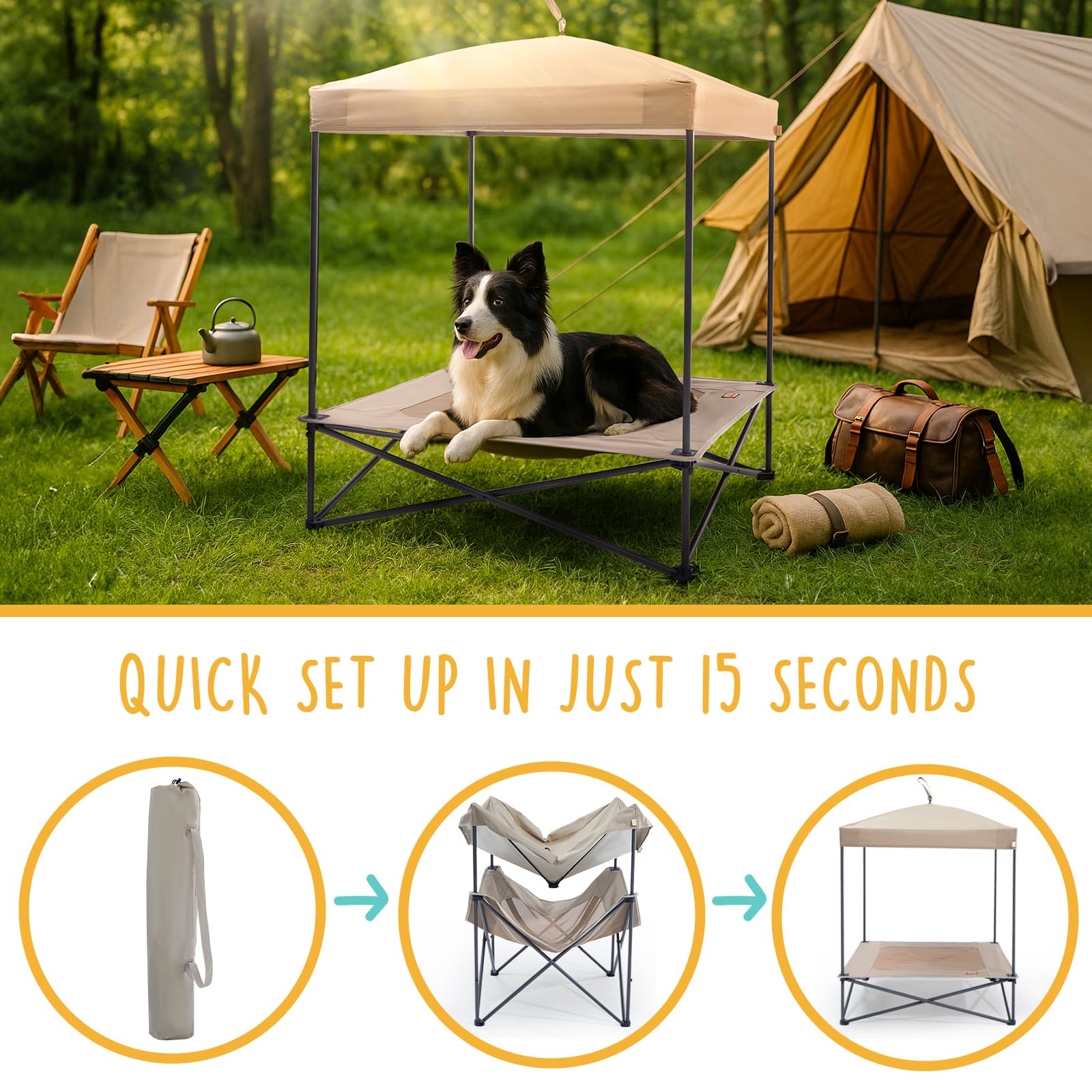 CANINE CANYON Piper Pop-Up chapiteau imperméable offrant ombre et protection