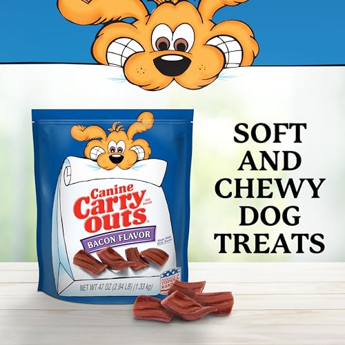 Goût bacon réel des friandises Canine Carry Outs.