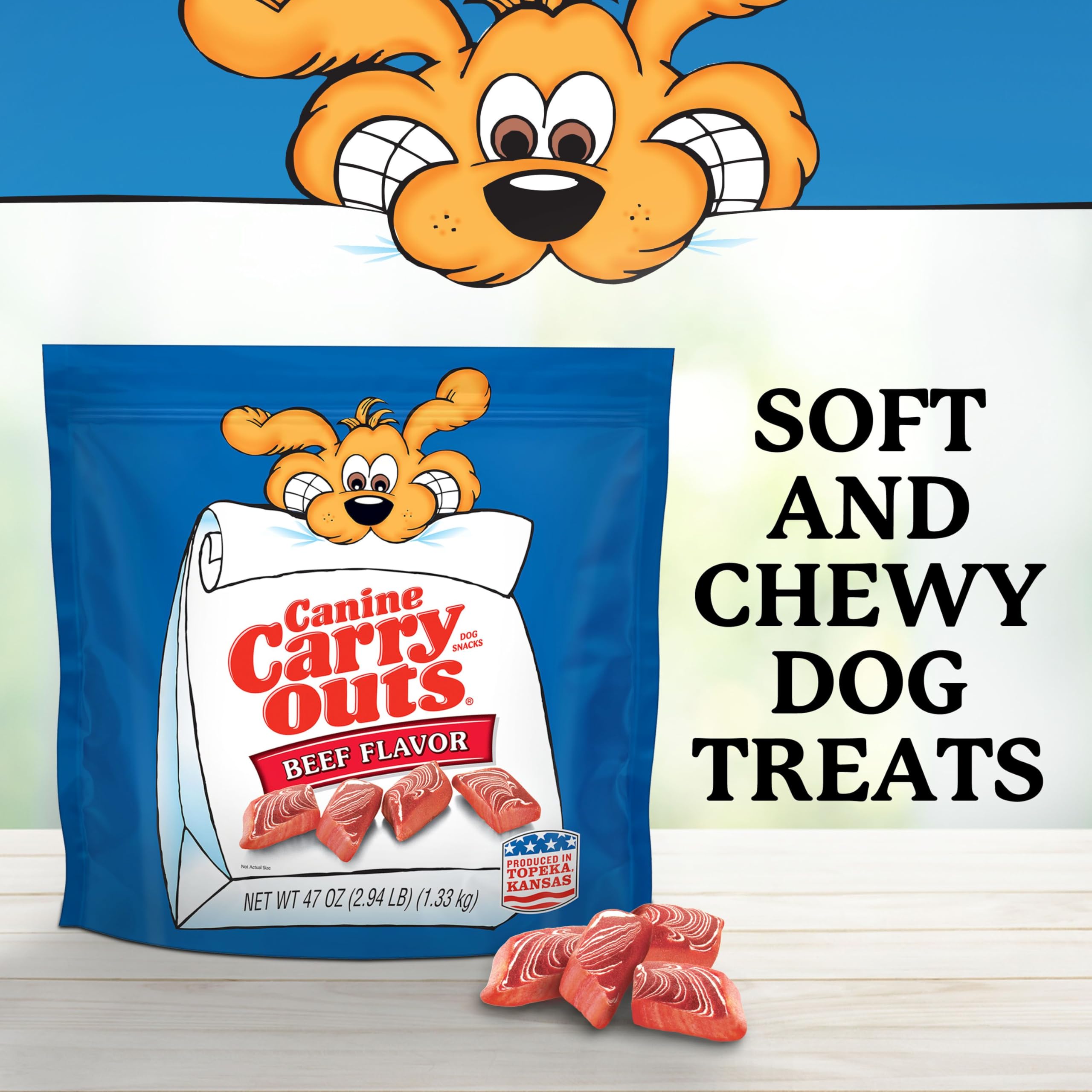 Aspect boeuf réel des friandises Canine Carry Outs.