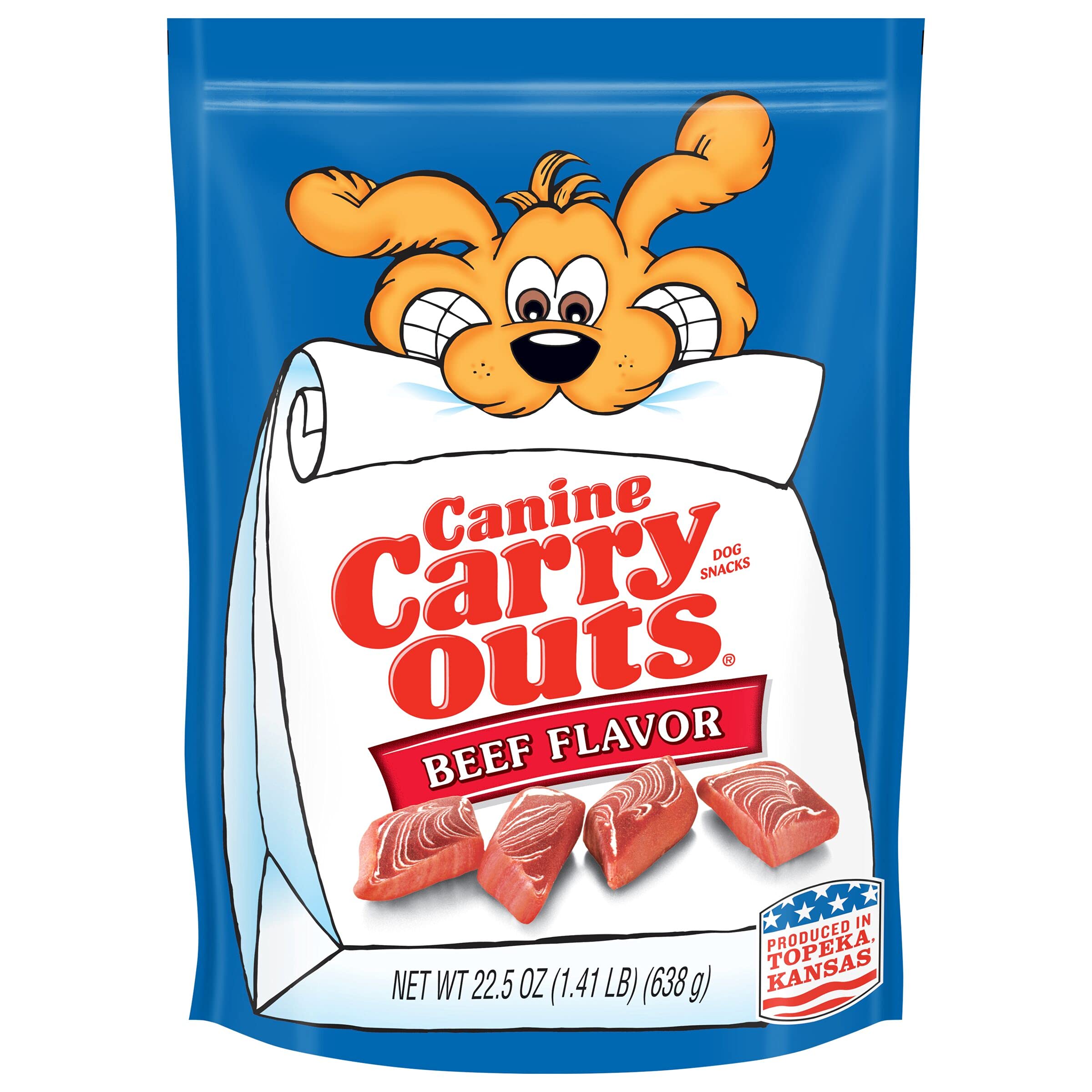 Canine Carry Outs boeuf — emballage visible, récompense pratique pendant l’entraînement.