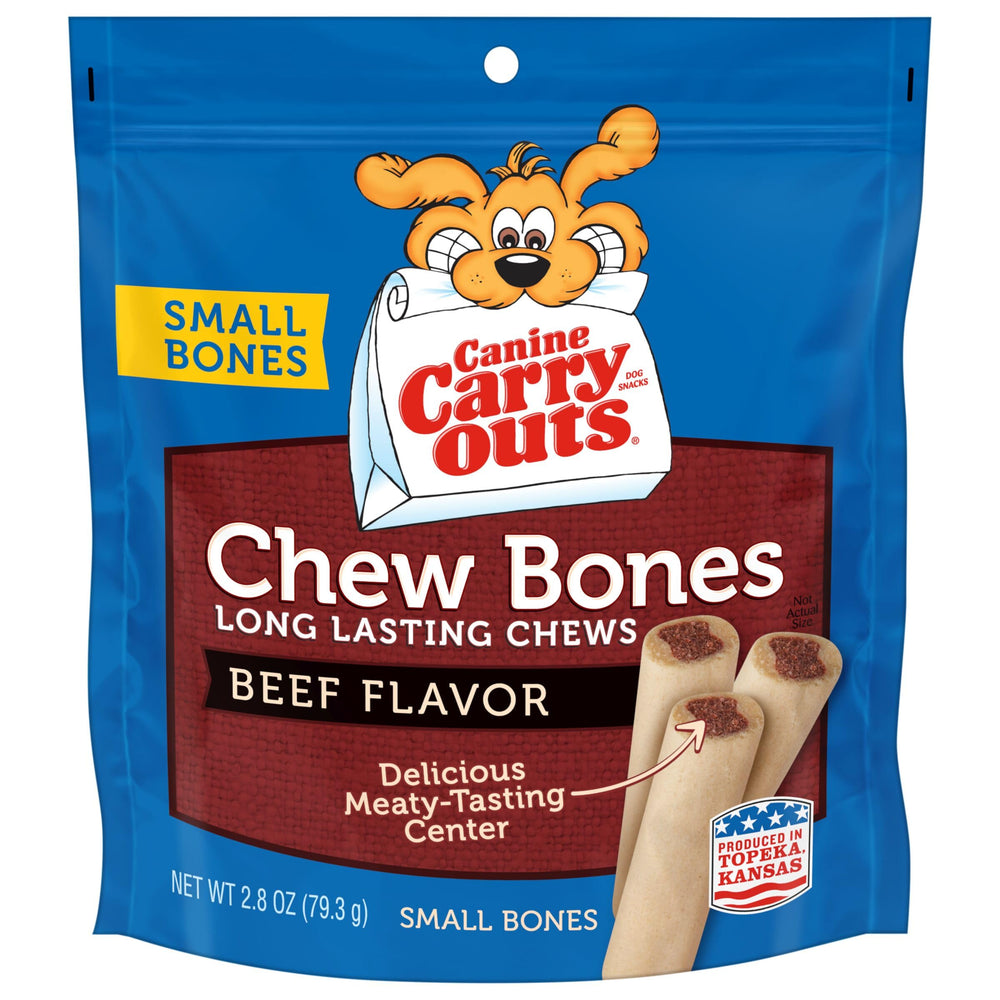 Friandise Canine Carry Outs: os de boeuf en lot de 12, pour des plaisirs longs.
