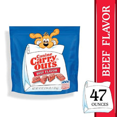 Texture douce et moelleuse des friandises Canine Carry Outs boeuf.