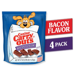 Friandises Canine Carry Outs bacon, formes amusantes pour un moment de jeu.