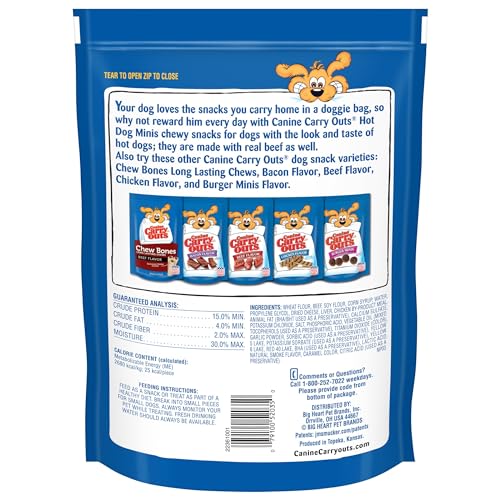 Canine Carry Outs hot dog minis – formes ludiques stimulent l'entraînement et le jeu.