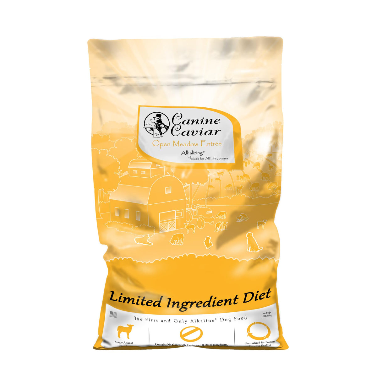 Canine Caviar Open Meadow sac de croquettes pour chiens sensibles, alimentation de qualité.