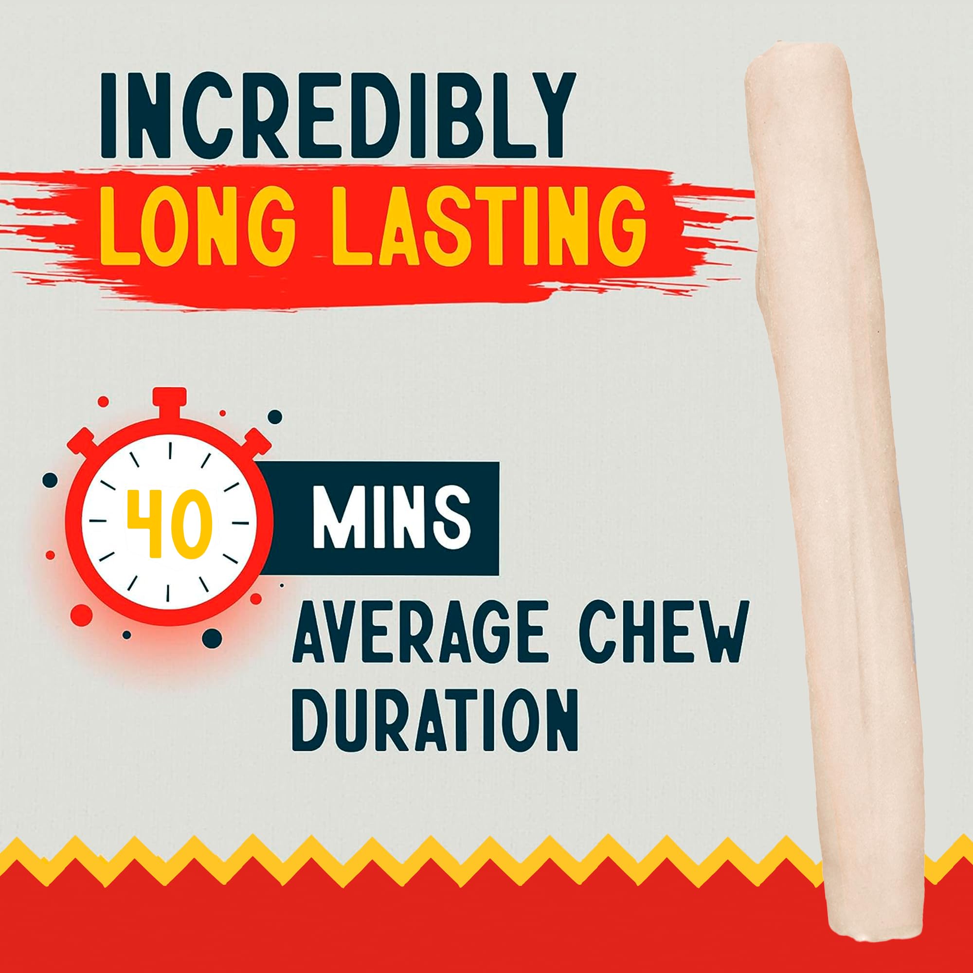 Canine Chews : chien mâchant joyeusement, expérience agréable et naturelle.