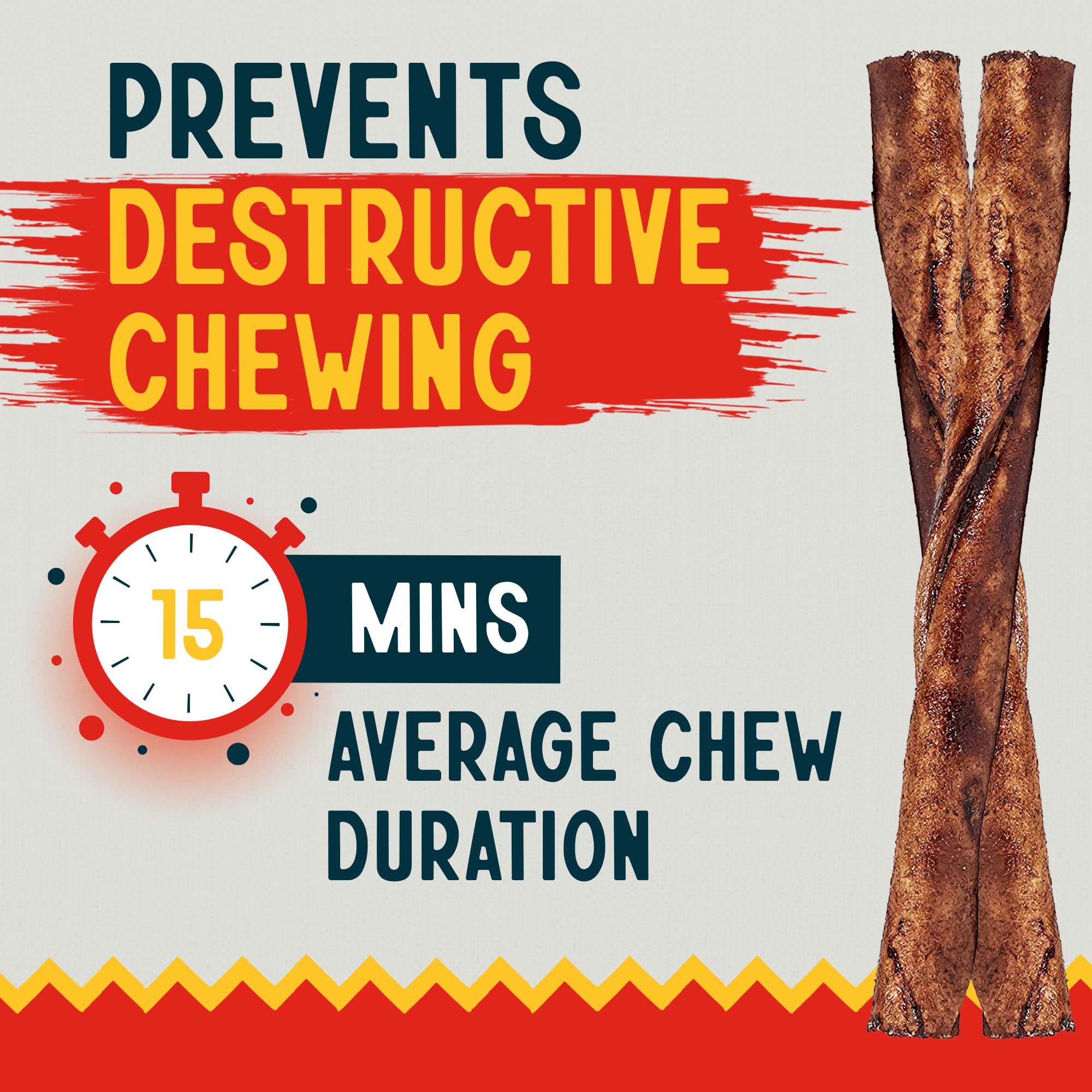 Lot de 100 torsades au bœuf Canine Chews, distraction agréable.