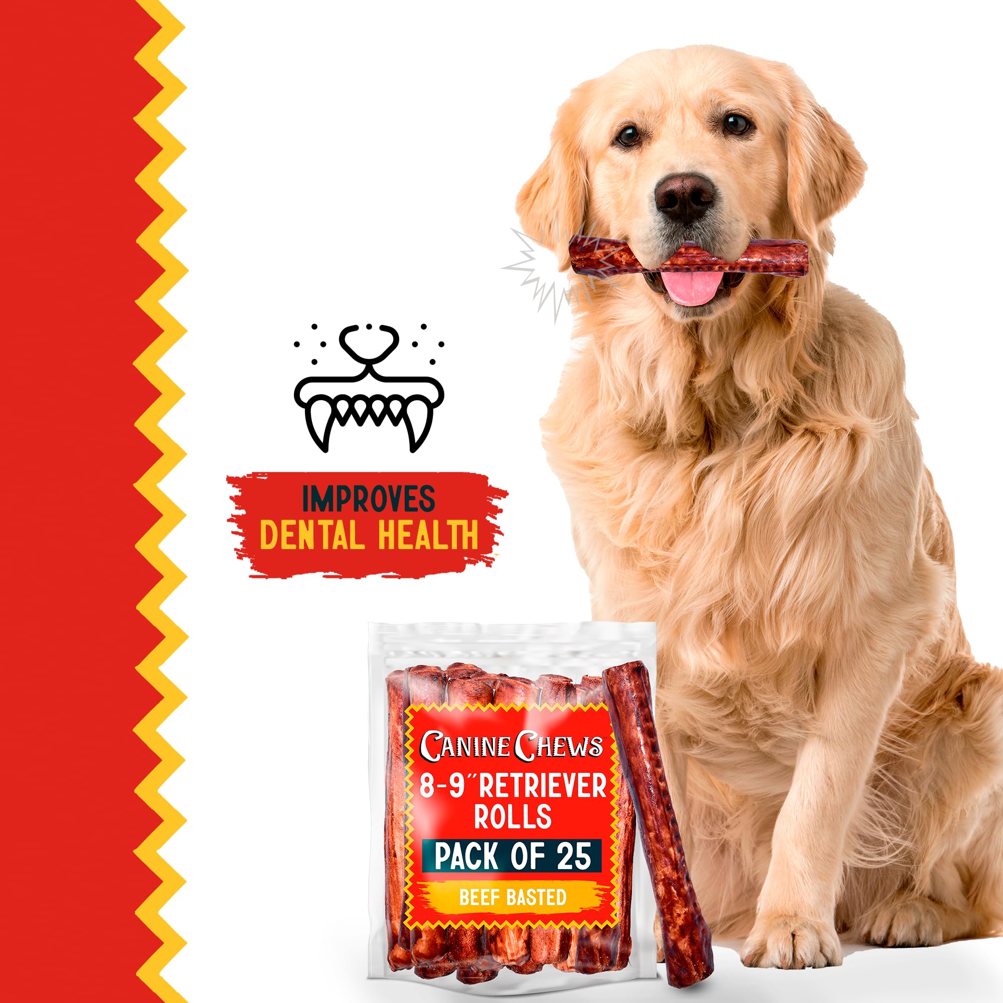 Canine Chews lot de 25 pièces pour chiens de grande race.