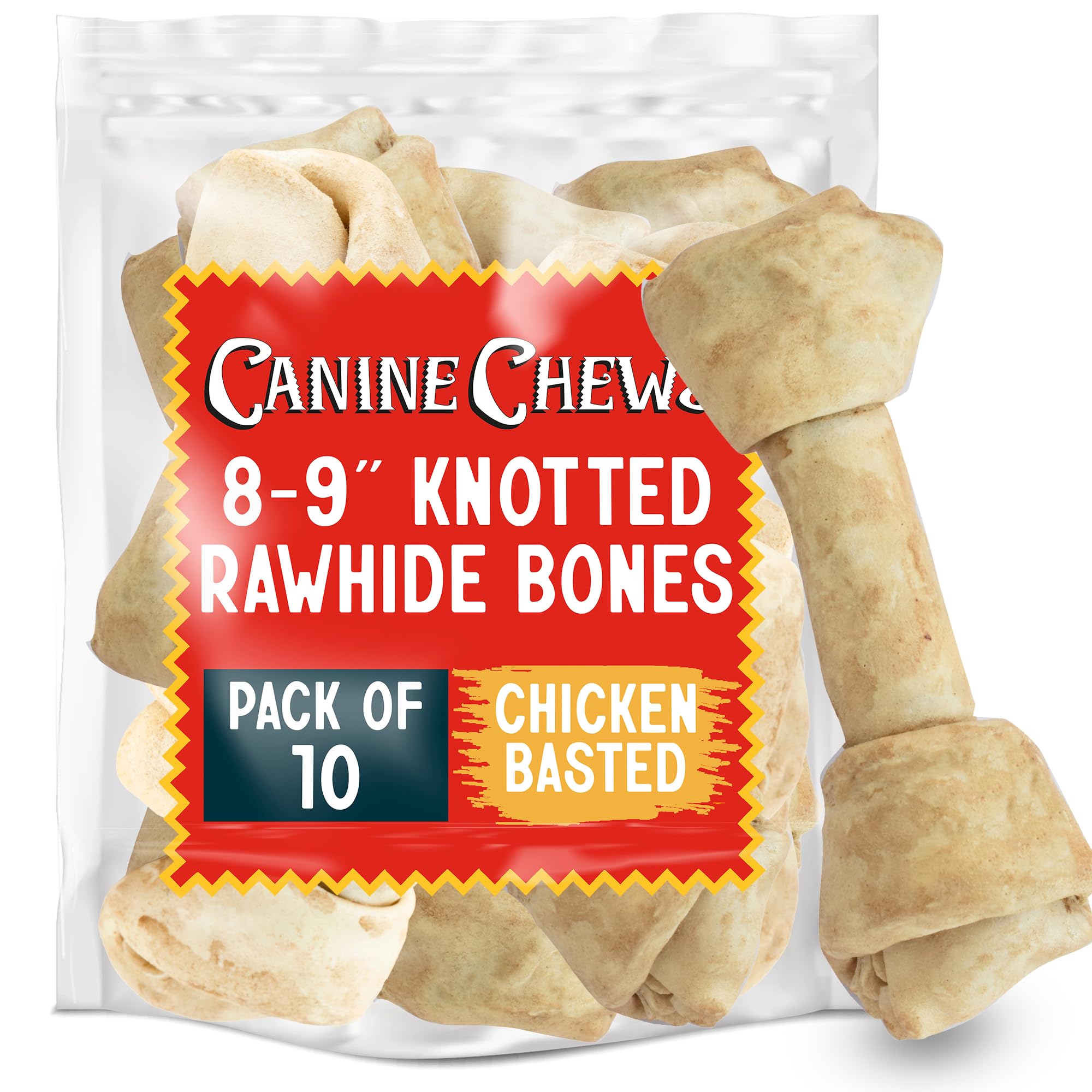 Canine Chews: os brut 8-9 pouces XL pour grands chiens, mastication durable.
